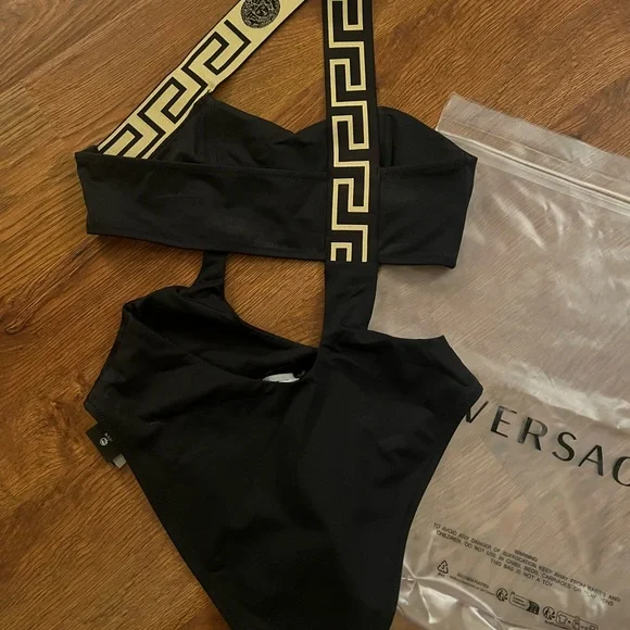 Versace Black and Gold Cut-Out One-Piece Swimsuit - Picture 3 of 9